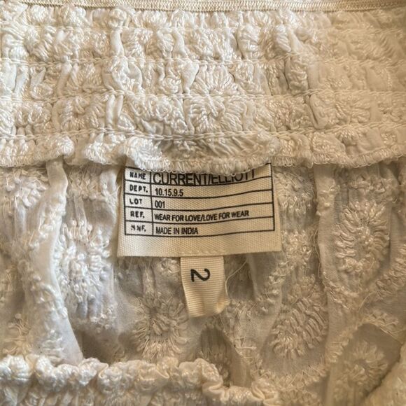 Current Elliot cotton blouse sz 2 or M/L eyelet embroidery great pre owned cond - Picture 7 of 8
